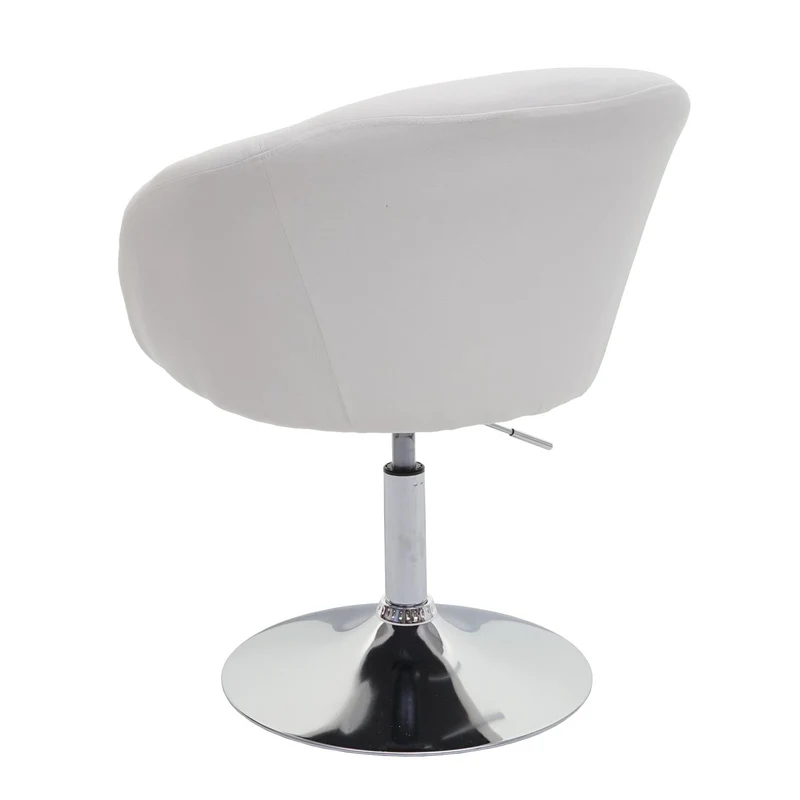 Chaise de salle à manger pivotante réglable en hauteur tissu/textile blanc crème 04_0006310