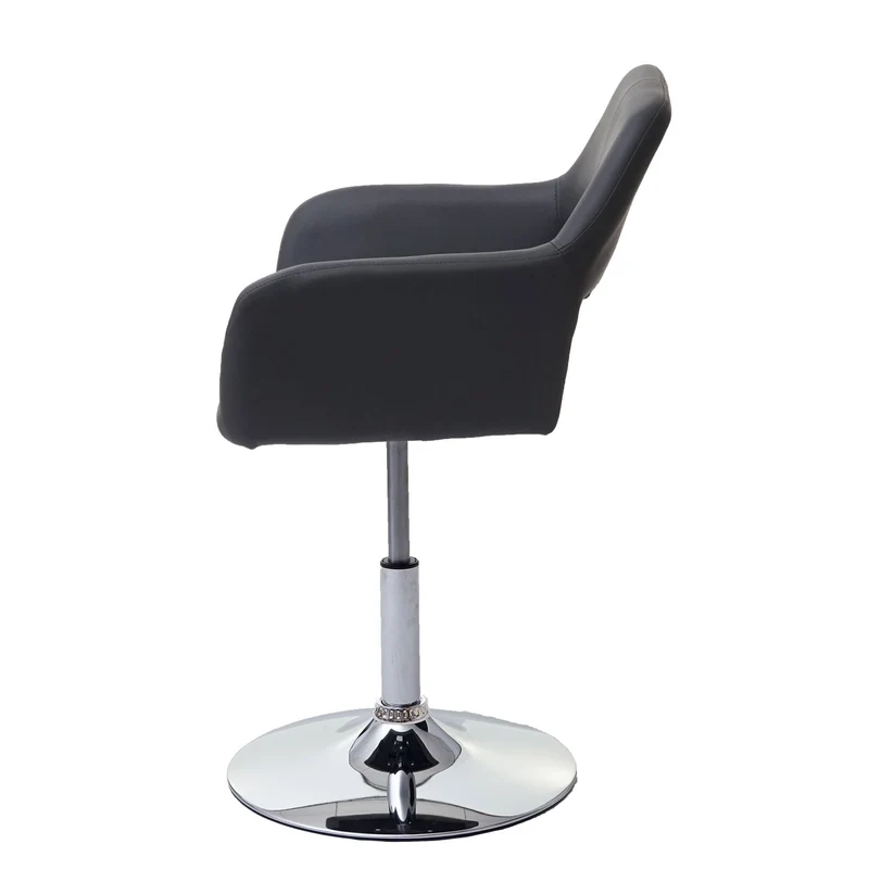 Chaise de salle à manger x1 design rétro hauteur réglable en PVC gris piètement chromé 04_0006303