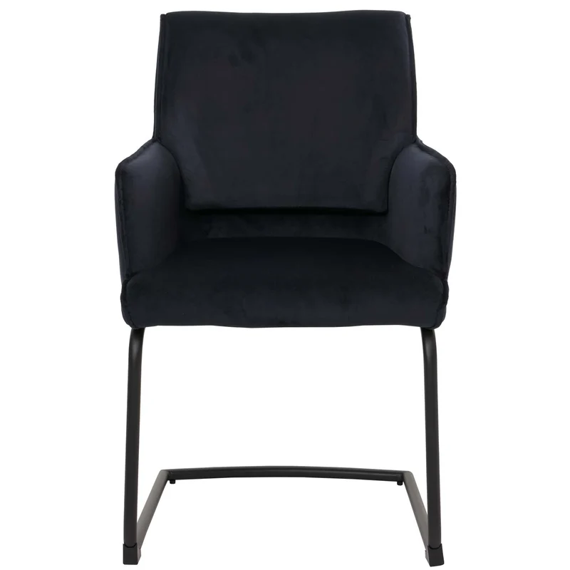 Chaise de salle à manger avec accoudoirs en tissu anthracite-bleu coins arrondis 04_0006299