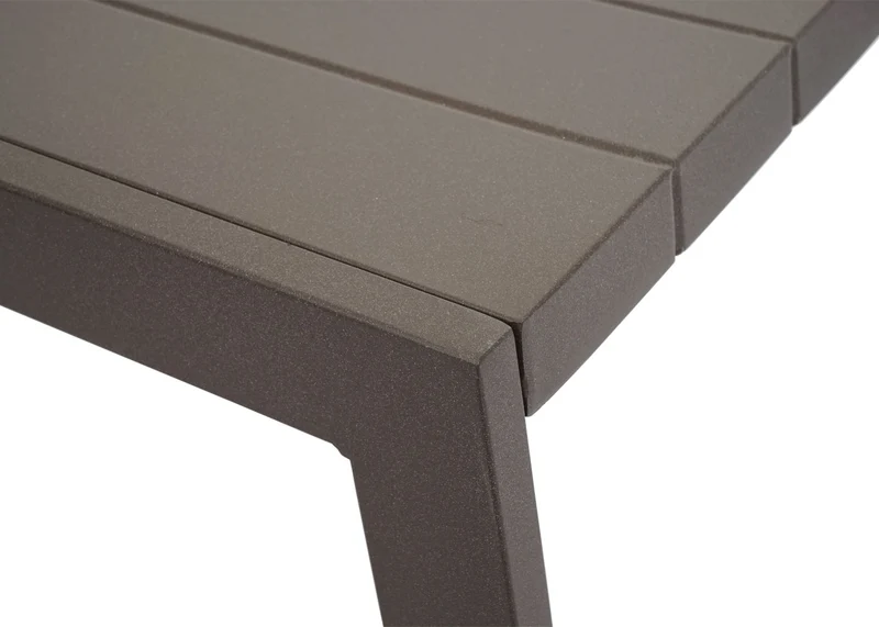 Salon de jardin ensemble canapé fauteuils et table revêtement en métal avec coussin gris 04_0006767