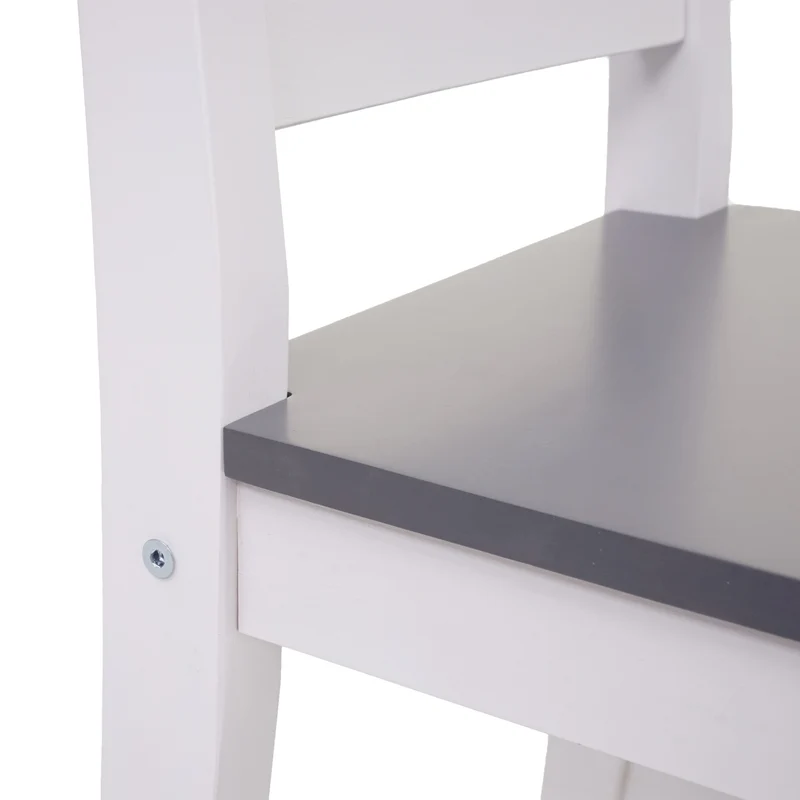 Lot de 4 chaises avec table de salle à manger ou cuisine design simple en bois blanc 04_0006732