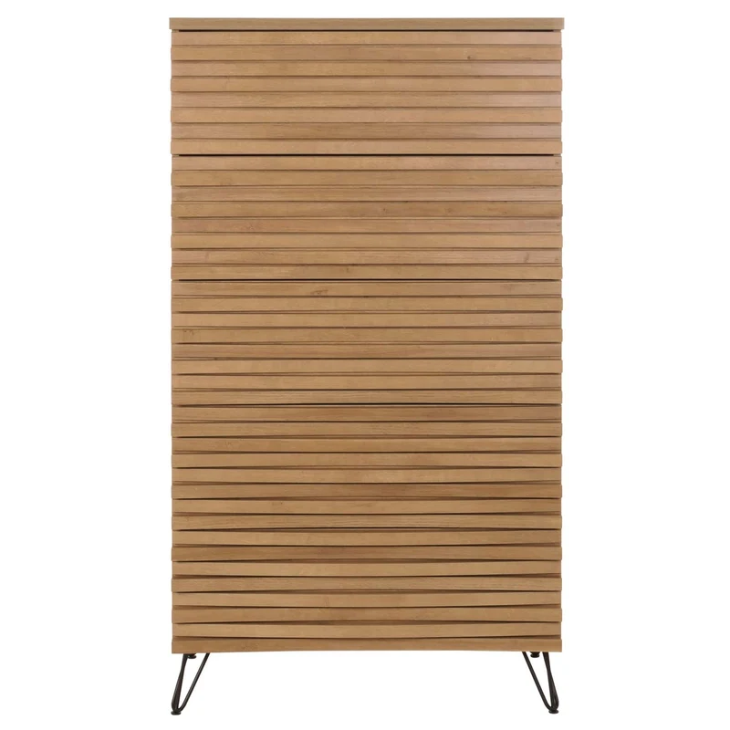 Commode meuble haut design 3d 5 tiroirs en bois manguier et métal 145x80x44 cm 04_0006528