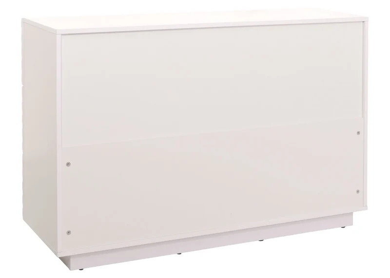 Commode armoire buffet 6 tiroirs design 3d ouverture par pression en bois massif de manguier MDF 81x120x42 cm blanc brillant 04_0006529