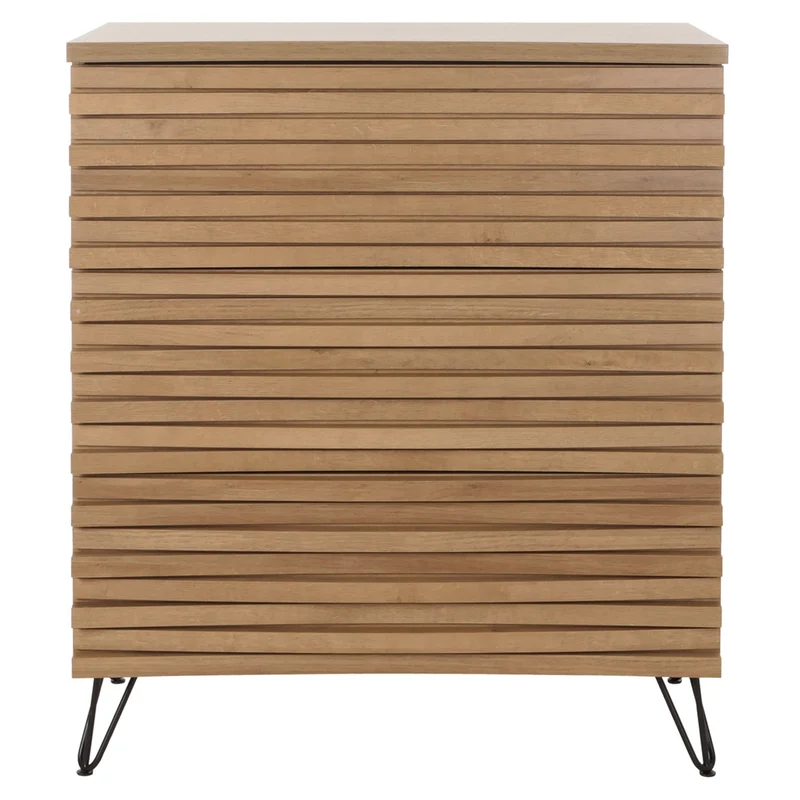 Commode buffet meuble haut design 3d 3 tiroirs bois massif manguier et métal 94x80x45 cm 04_0006526