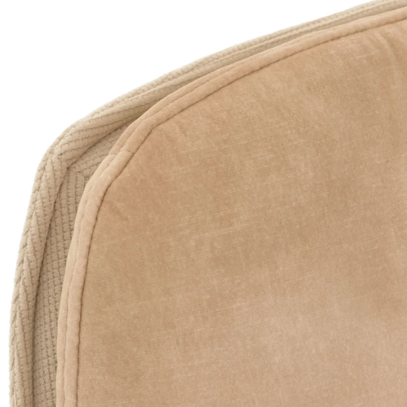 Ensemble de 2 chaises de salle à manger rotative pieds métallique assise en tissu beige coutures décoratives 04_0006620