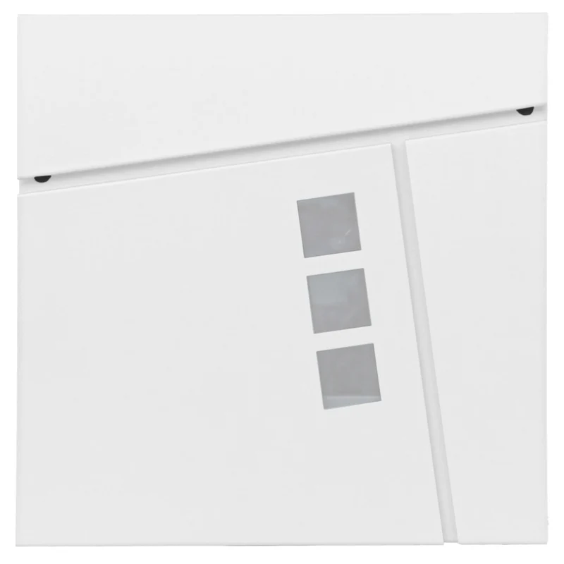 Boîte aux lettres murale compartiment à journaux revêtement par poudre blanc 04_0005900