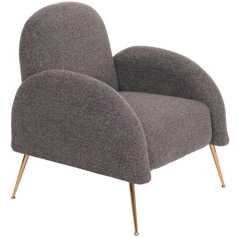 Fauteuil lounge cocktail rétro tissu chenille gris foncé rembourrage extra épais de 22 cm 04_0006859