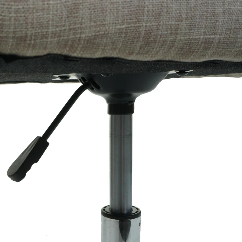Chaise de salle à manger avec accoudoir siège rotatif réglable en hauteur métal textile crème 04_0006345