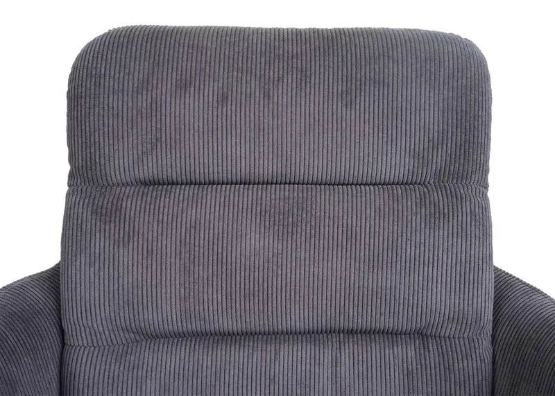 Chaise de salle à manger x1 avec accoudoirs pivotante en tissu gris coutures décoratives 04_0006338