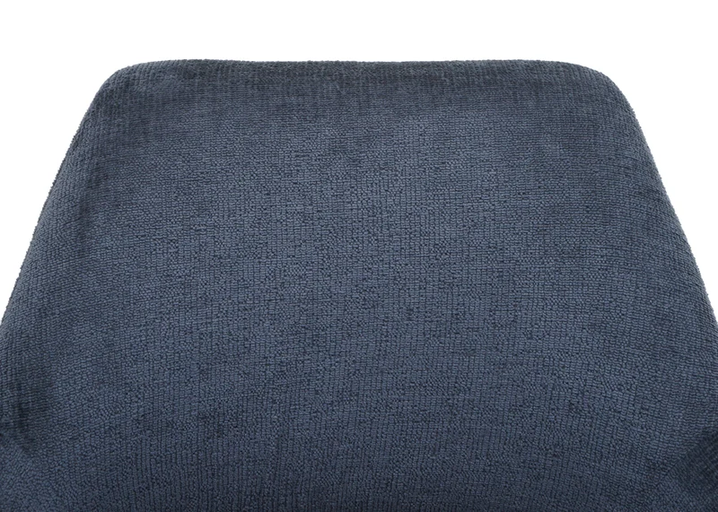 Chaise de salle à manger x1 rembourrée avec accoudoir rotatif en tissu gris foncé et métal 04_0006350