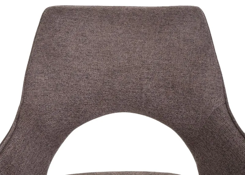 Chaise de salle à manger fauteuil rotatif en tissu/textile marron foncé cadre trépied en métal 04_0006331