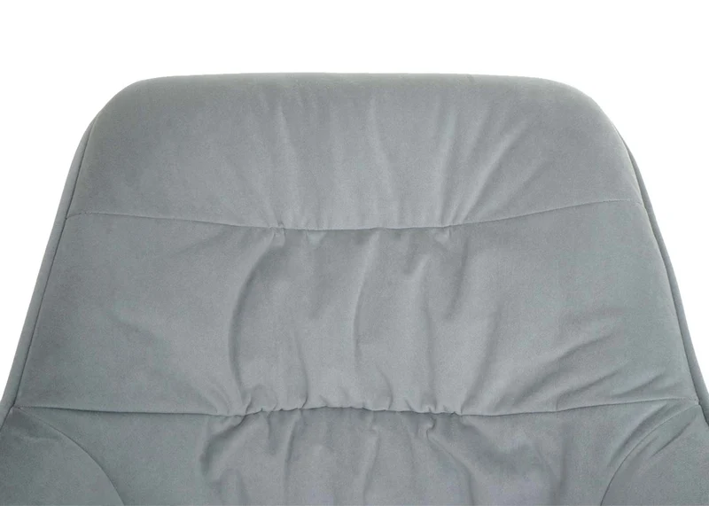 Chaise de salle à manger rembourrée avec accoudoir rotatif en métal tissu/textile gris clair 04_0006327