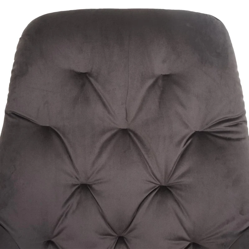 Chaise de salle à manger rembourrée chaise de salon avec accoudoir métal et velours marron clair 04_0006321