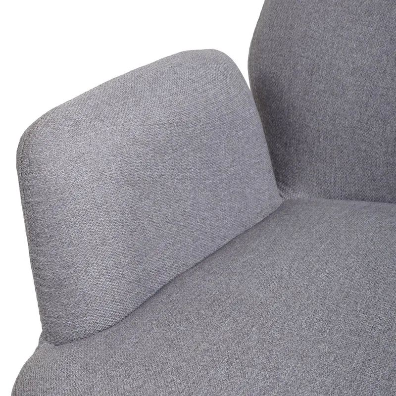 Chaise de salle à manger fauteuil pivotant avec accoudoirs en tissu/textile gris clair 04_0006313