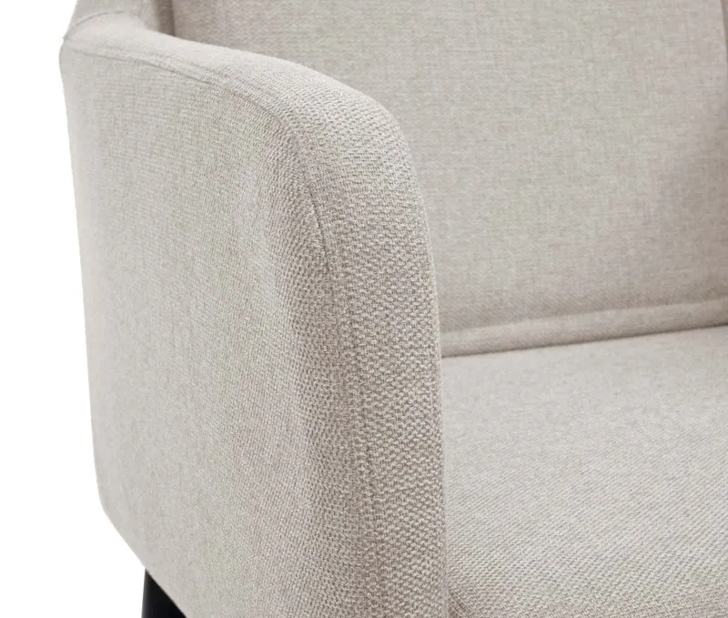 Chaise de salle à manger fauteuil assise et de dossier arrondies en tissu/textile crème beige 04_0006314