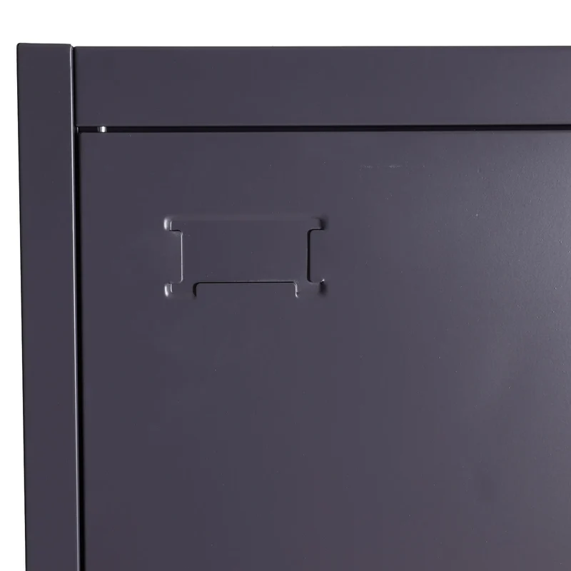 Armoire de bureau en acier 2 portes verrouillables en métal 185x90x40 cm gris foncé 04_0006413