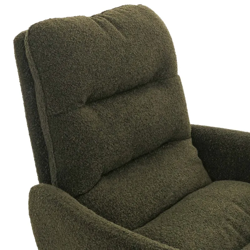 Chaise de salle à manger chaise de cuisine pivotante position automatique tissu/textile bouclé vert avec accoudoir 04_0006290