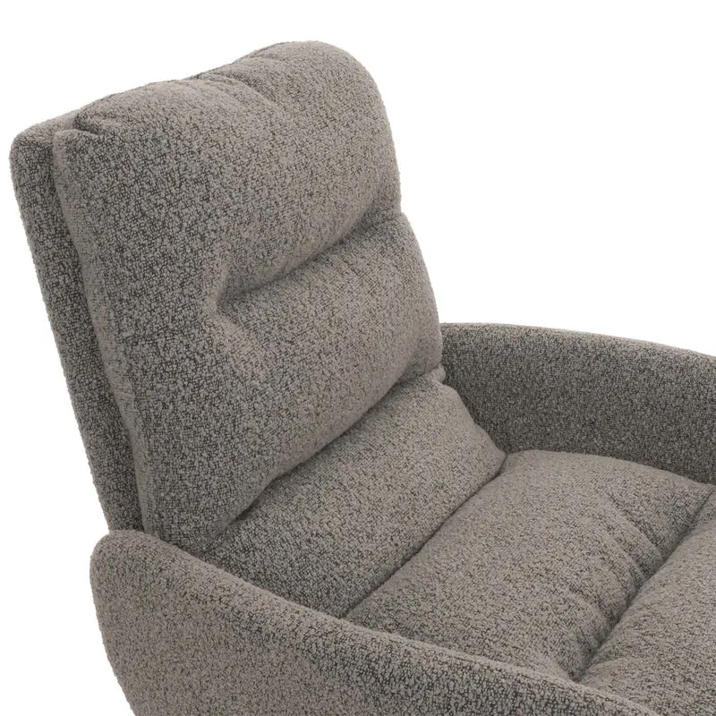 Chaise de salle à manger chaise de cuisine pivotante position automatique tissu/textile bouclé gris clair avec accoudoir 04_0006286