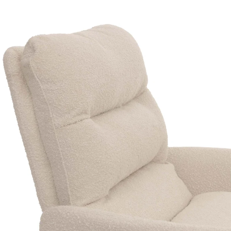 Chaise de salle à manger chaise de cuisine pivotante position automatique tissu/textile bouclé blanc crème avec accoudoir 04_0006285
