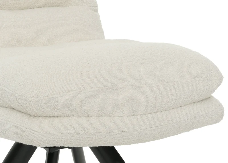 Chaise de salle à manger chaise de cuisine pivotante position automatique tissu/textile bouclé blanc crème 04_0006284