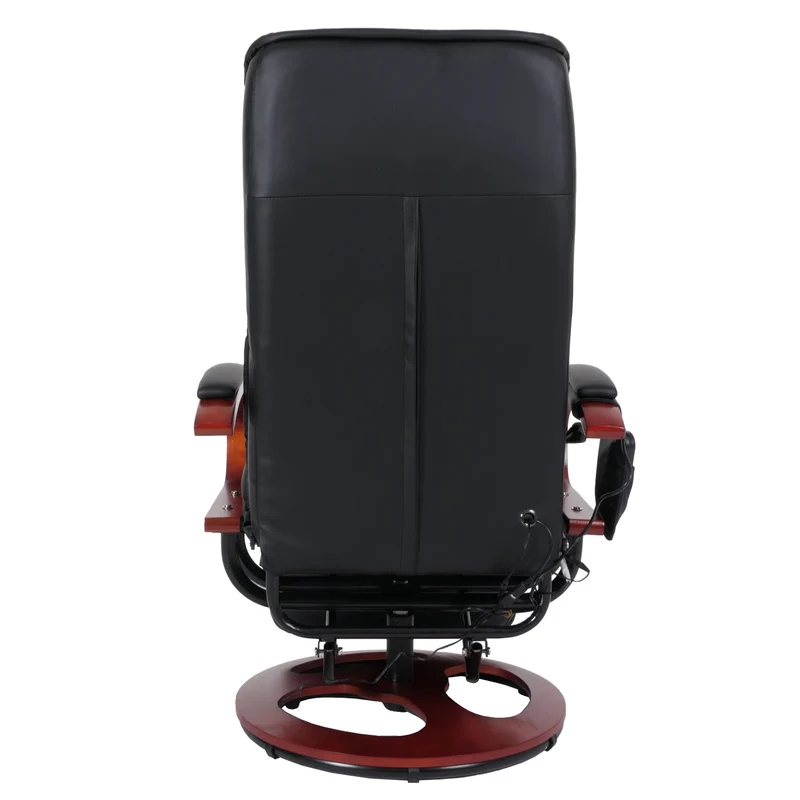 Fauteuil de relaxation avec fonction massage 8 points 5 niveaux d'intensité en PVC noir 04_0006383