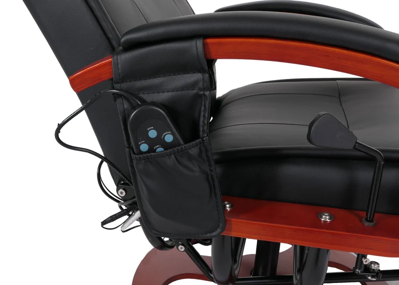 Fauteuil de relaxation avec fonction massage 8 points 5 niveaux d'intensité en PVC noir 04_0006383