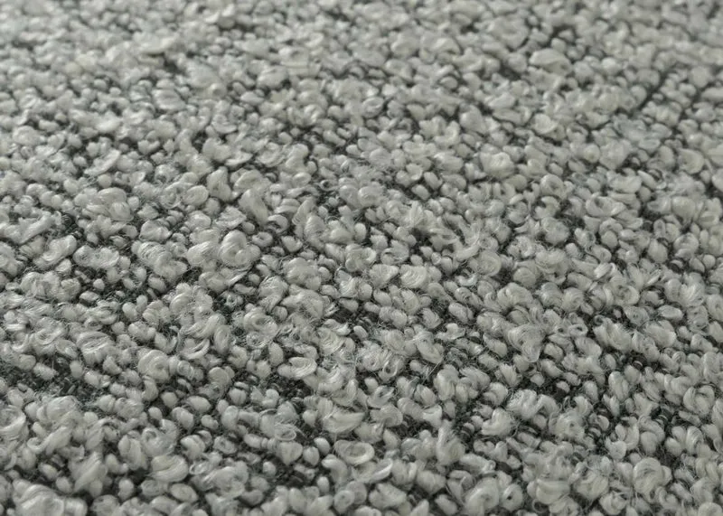 Chaise de salle à manger x1 rotatif en tissu bouclé gris clair rembourrage épais coins arrondis 04_0006279