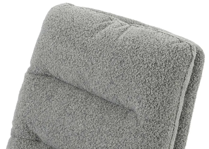 Chaise de salle à manger x1 rotatif en tissu bouclé gris clair rembourrage épais coins arrondis 04_0006279