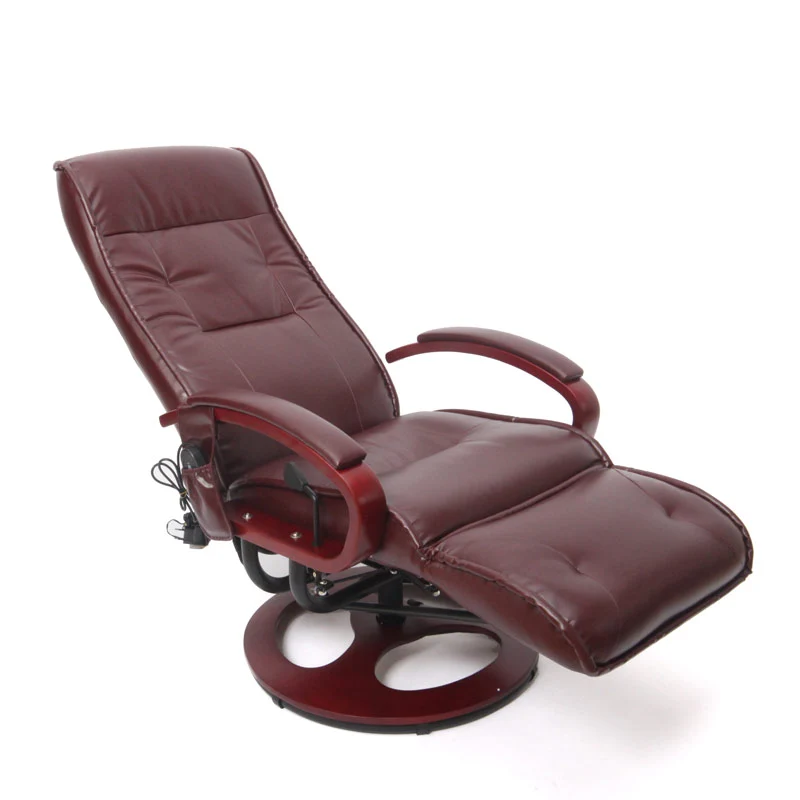 Fauteuil de relaxation avec fonction massage en 8 points 3 niveaux d'intensité en cuir crème 04_0006380
