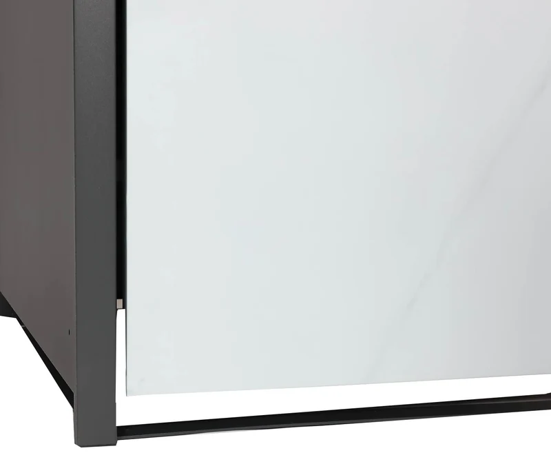 Abri poubelle pour une poubelle porte verrouillable aspect marbre anthracite clair 04_0005695