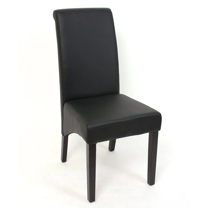 Set de 2 chaises de salle à manger en synthétique noir mat pieds foncés CDS04024