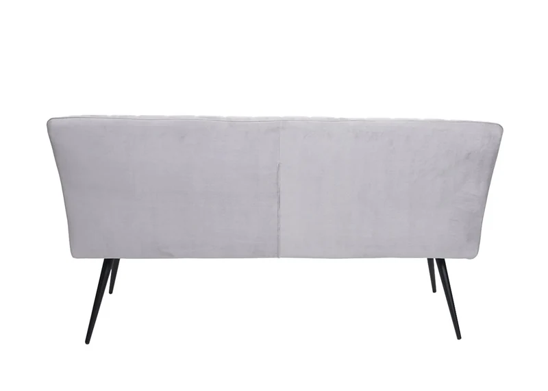 Banc canapé de salle à manger rembourré avec dossier coutures décoratives 160 cm en velours gris clair 04_0005857