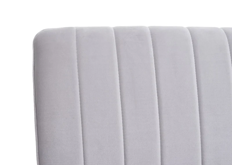 Banc canapé de salle à manger rembourré avec dossier coutures décoratives 160 cm en velours gris clair 04_0005857