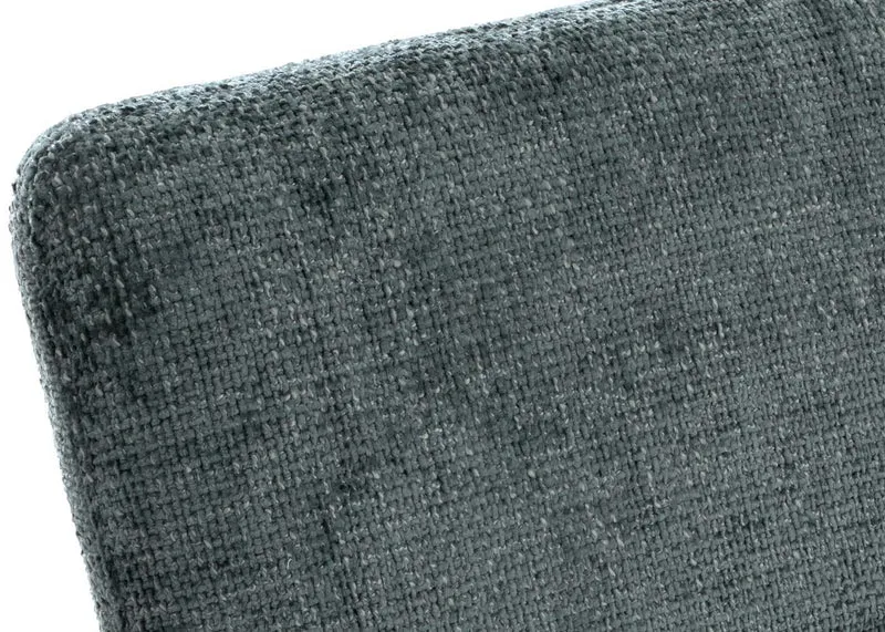 Banc canapé de salle à manger en tissu chenille bleu-vert 180 cm et acier inoxydable brossé 04_0005818