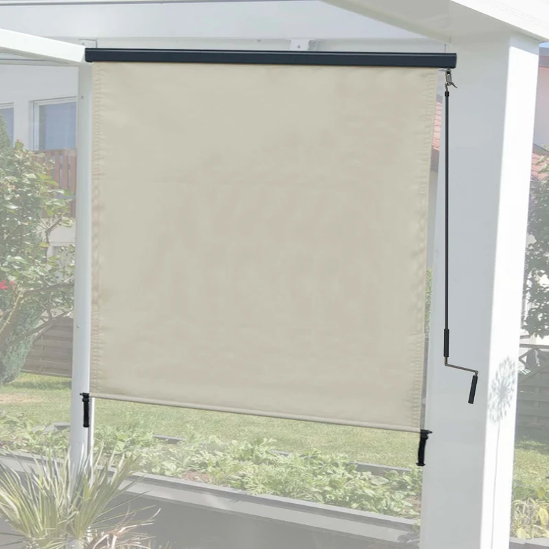Store enrouleur de fenêtre uuvent vertical brise-vue protection UV 50 250 x 180 cm crème-beige 04_0005775