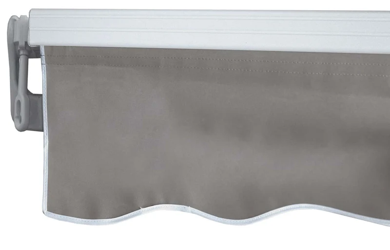 Store bannes auvent en aluminium avec manivelle protection solaire 4 x 3m polyester gris-marron 04_0005772