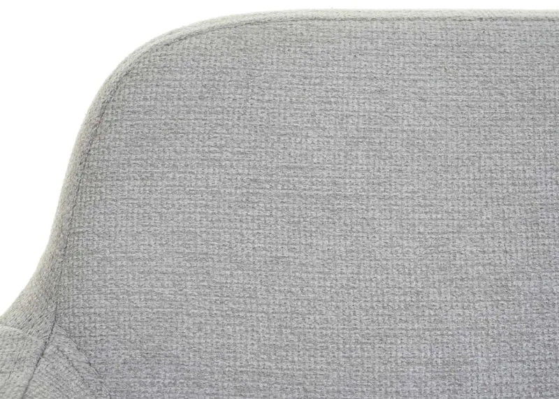 Banc de salle à manger canapé rembourré avec dossier et accoudoir en tissu gris 133 cm 04_0005866