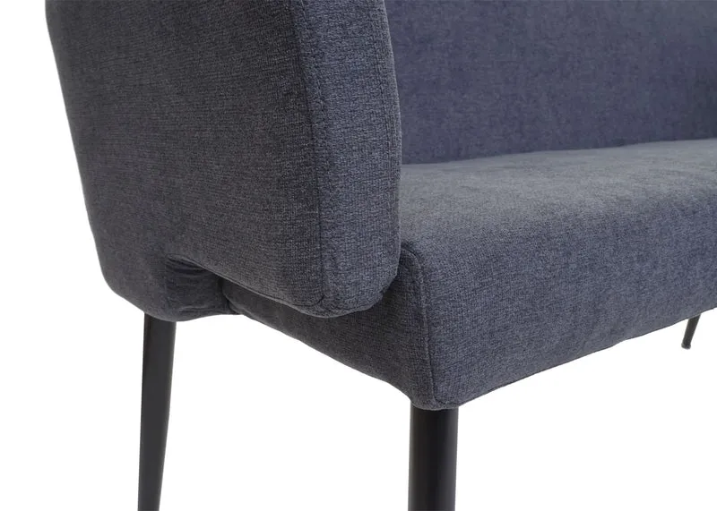 Banc de salle à manger banquette rembourrée avec dossier accoudoir en tissu anthracite 133 cm 04_0005867