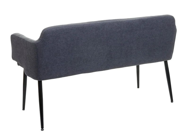 Banc de salle à manger banquette rembourrée avec dossier accoudoir en tissu anthracite 133 cm 04_0005867