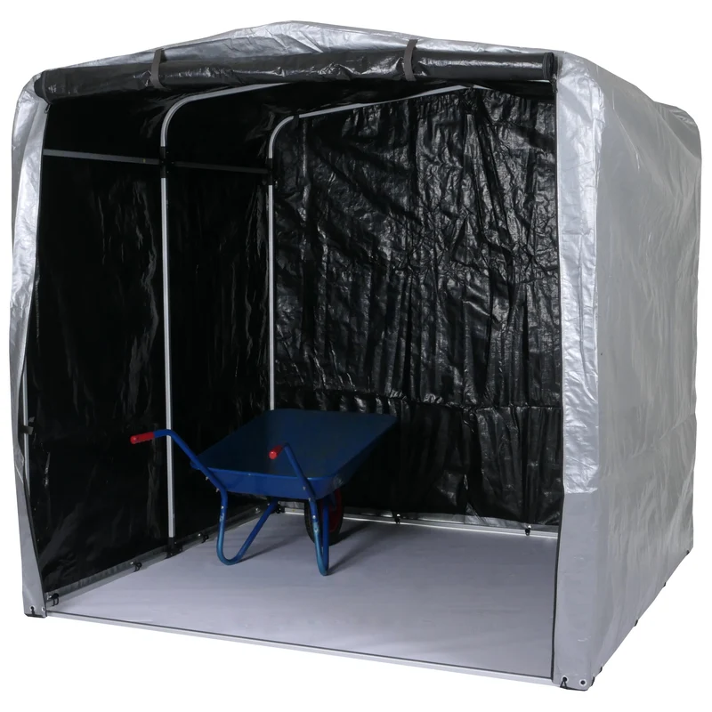 Abri de jardin en aluminium rangement divers extérieur protection uv imperméable 201x201x201 cm argent 04_0005737