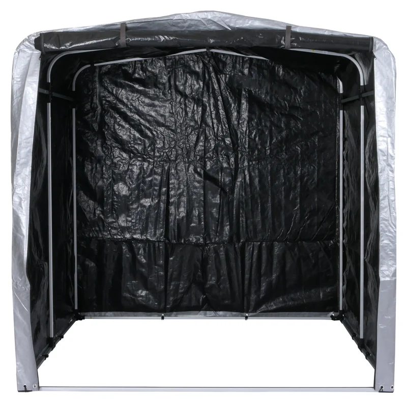 Abri de jardin en aluminium rangement divers extérieur protection uv imperméable 201x201x201 cm argent 04_0005737