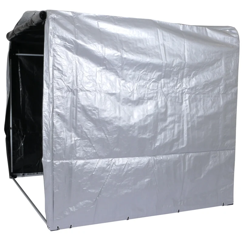 Abri de jardin en aluminium rangement divers extérieur protection uv imperméable 201x201x201 cm argent 04_0005737