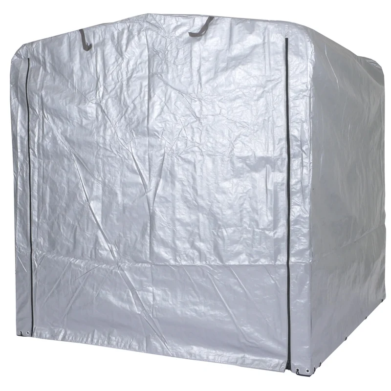 Abri de jardin en aluminium rangement divers extérieur protection uv imperméable 201x201x201 cm argent 04_0005737