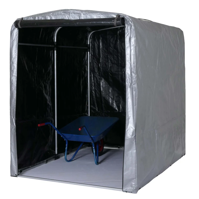 Abri de jardin en aluminium rangement divers extérieur protection uv imperméable 201x157x201 cm argenté 04_0005736