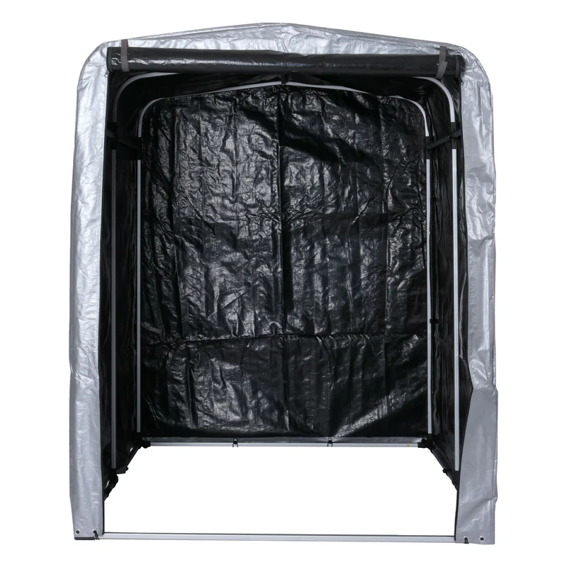 Abri de jardin en aluminium rangement divers extérieur protection uv imperméable 201x157x201 cm argenté 04_0005736