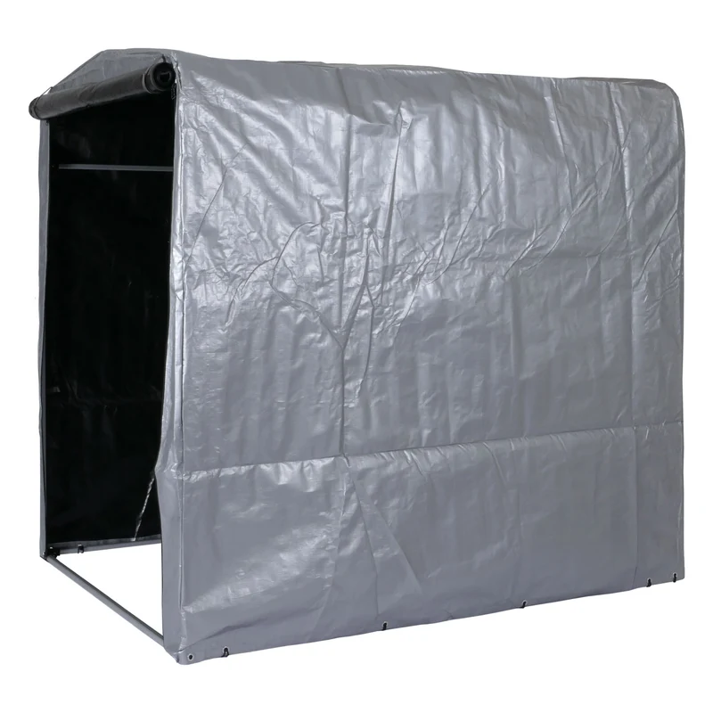 Abri de jardin en aluminium rangement divers extérieur protection uv imperméable 201x157x201 cm argenté 04_0005736