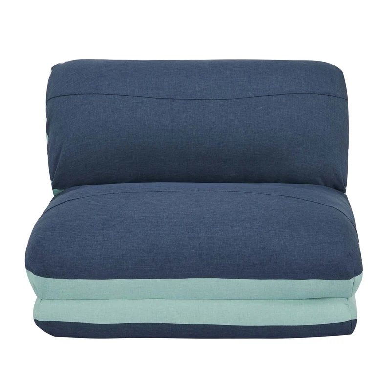 Matelas fauteuil-lit pliant fauteuil de relaxation dossier réglable tissu bleu clair - bleu foncé 04_0003096