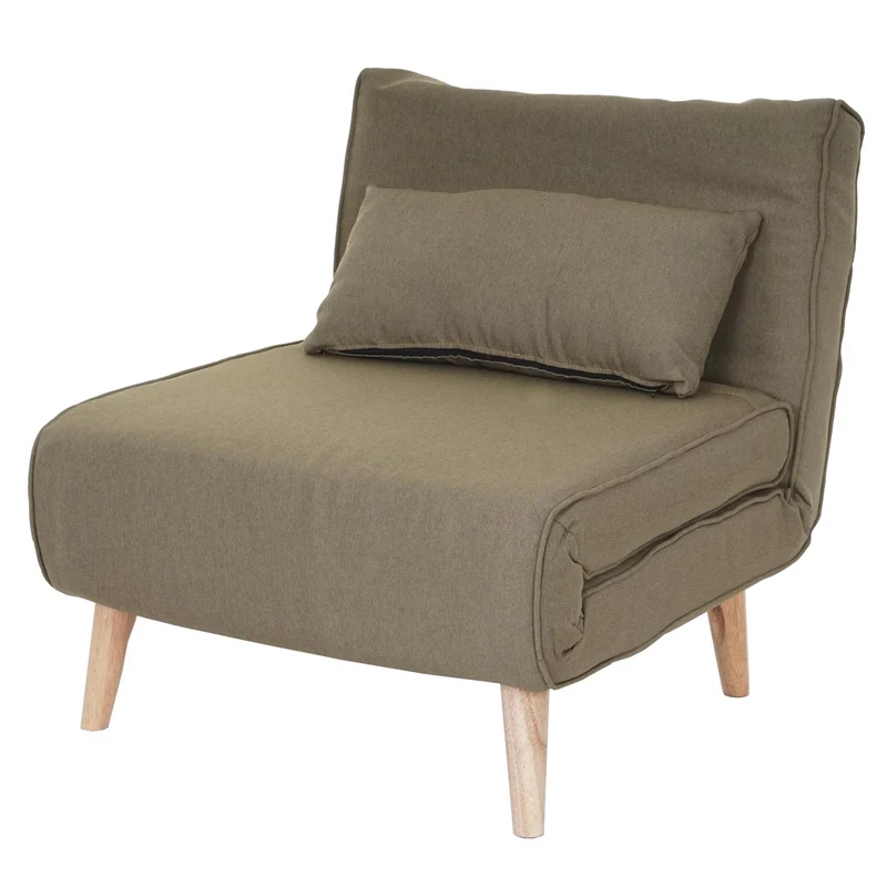 Fauteuil de couchage canapé-lit chaise fonctionnelle relaxation dimension 185x75 cm en tissu vert 04_0006257