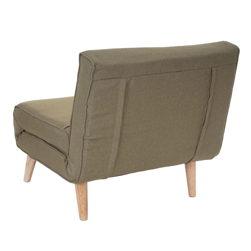 Fauteuil de couchage canapé-lit chaise fonctionnelle relaxation dimension 185x75 cm en tissu vert 04_0006257