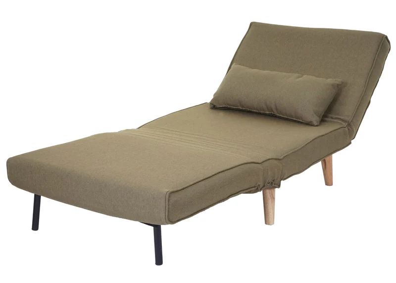Fauteuil de couchage canapé-lit chaise fonctionnelle relaxation dimension 185x75 cm en tissu vert 04_0006257